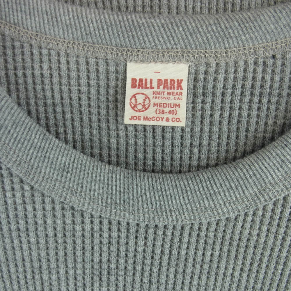 The REAL McCOY'S ザリアルマッコイズ JOE McCOY BALL PARK サーマル シャツ ヘビィオンス 長袖 グレー系 グレー系 M【美品】【中古】