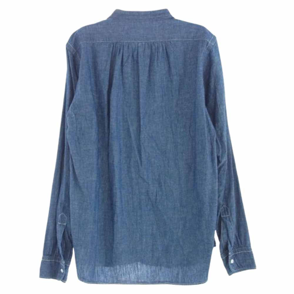 The REAL McCOY'S ザリアルマッコイズ DOUBLE DIAMOND ダブル ダイヤモンド スタンドカラー 長袖 シャンブレー シャツ インディゴブルー系 15【中古】