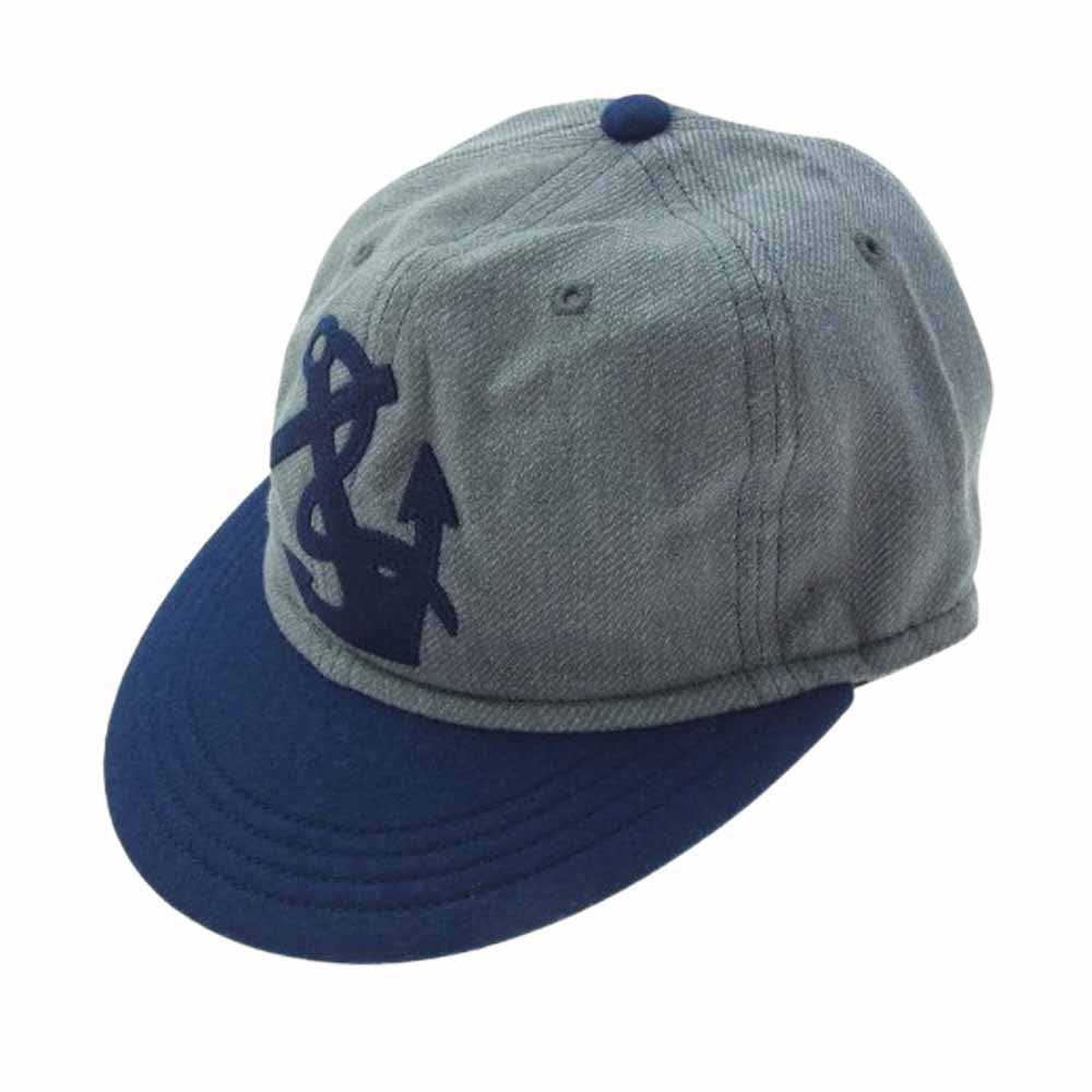 The REAL McCOY'S ザリアルマッコイズ MILITARY BASEBALL CAP USN ANCHOR ミリタリー ベースボール キャップ アンカー 帽子 グレー系【美品】【中古】