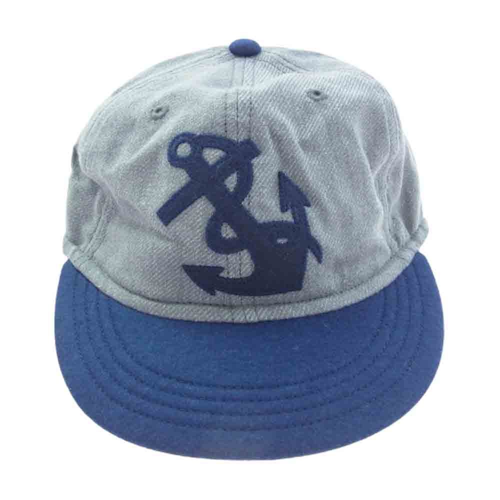 The REAL McCOY'S ザリアルマッコイズ MILITARY BASEBALL CAP USN ANCHOR ミリタリー ベースボール キャップ アンカー 帽子 グレー系【美品】【中古】