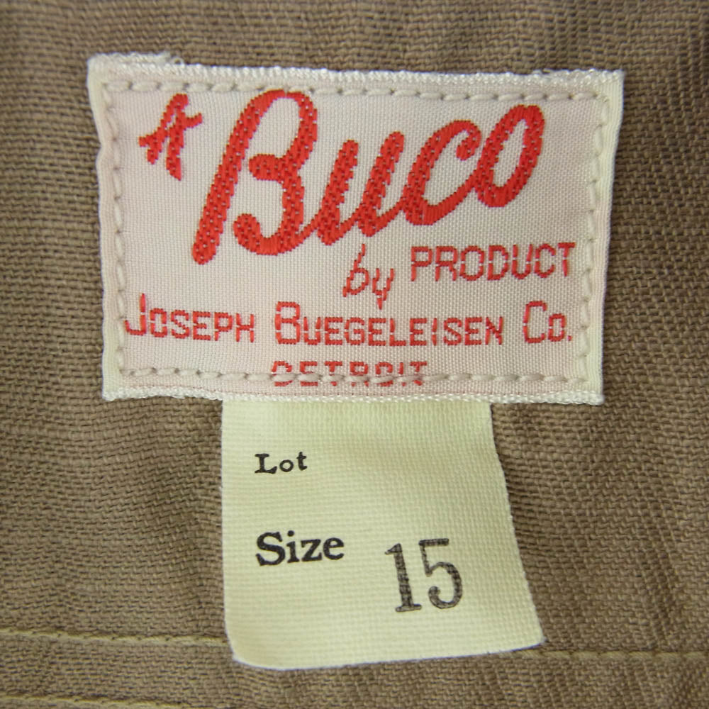 The REAL McCOY'S ザリアルマッコイズ BS16101 BUCO ブコ ANDERSON C.C. クラブシャツ ヘリンボーンツイル ワッペン付 長袖 シャツ ブラウン系 15【美品】【中古】