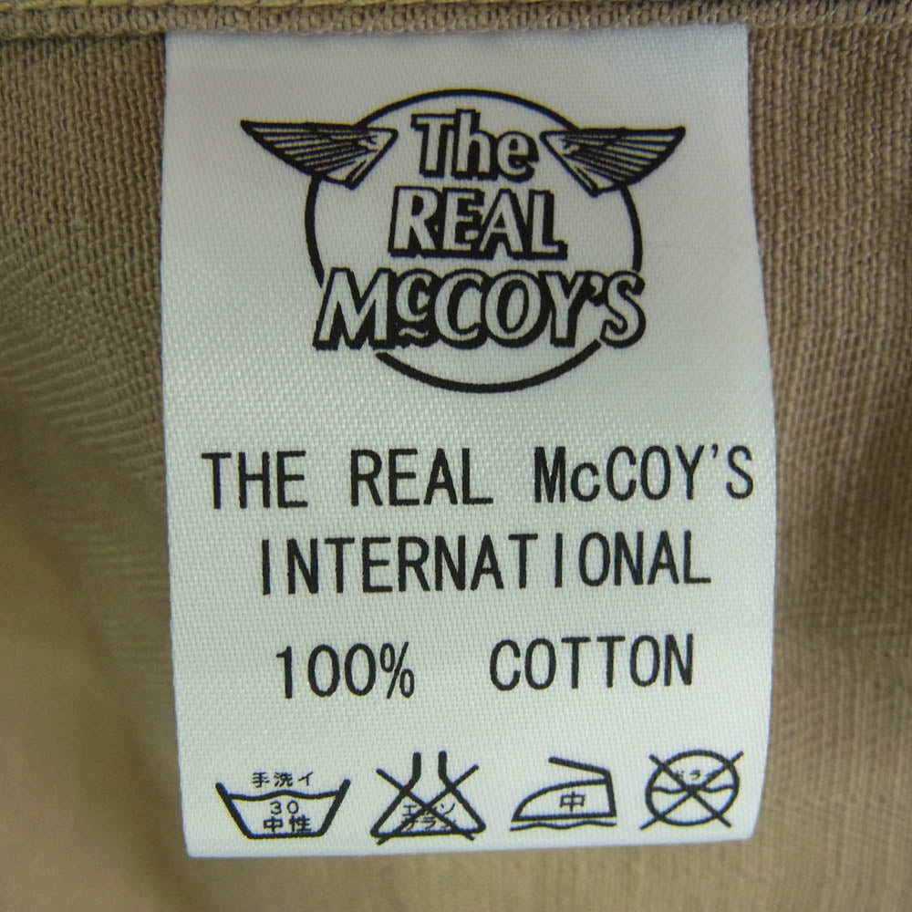 The REAL McCOY'S ザリアルマッコイズ BS16101 BUCO ブコ ANDERSON C.C. クラブシャツ ヘリンボーンツイル ワッペン付 長袖 シャツ ブラウン系 15【美品】【中古】
