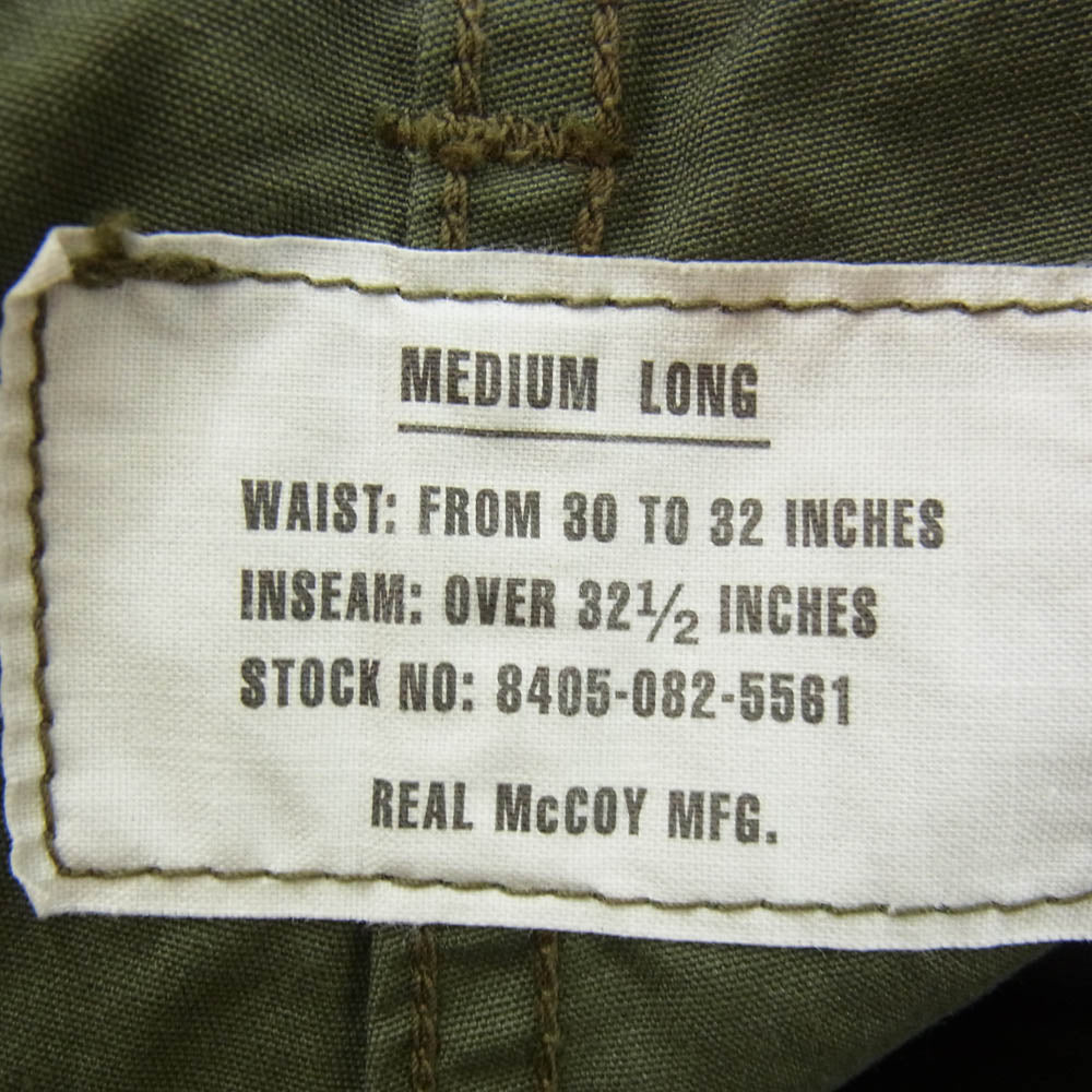 The REAL McCOY'S ザリアルマッコイズ 8405-082-5561 COMBAT TROPICAL カーゴ ジャングル ファティーグ パンツ カーキ系 32 1/2【中古】
