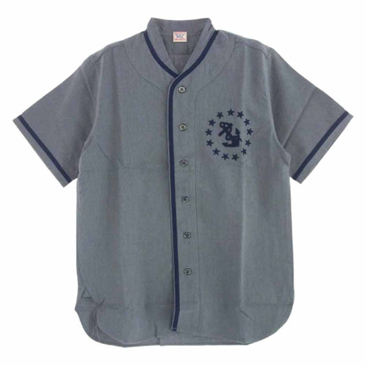 The REAL McCOY'S ザリアルマッコイズ MJ17013 USN ANCHOR 米海軍 ベースボールシャツ 復刻 ユニフォーム グレー系 M【新古品】【未使用】【中古】
