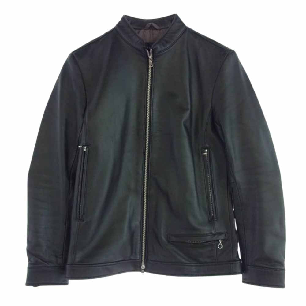 TETE HOMME テットオム 1017419021 シングル ライダース 羊革 レザー ジャケット ブラック系 6【中古】