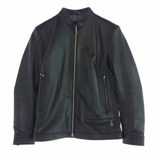 TETE HOMME テットオム 1017419021 シングル ライダース 羊革 レザー ジャケット ブラック系 6【中古】