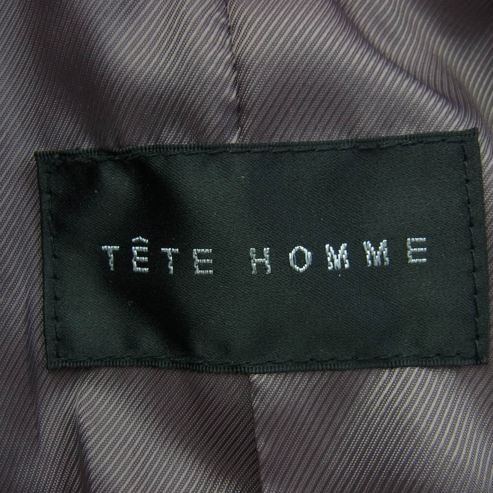 TETE HOMME テットオム 1017419021 シングル ライダース 羊革 レザー ジャケット ブラック系 6【中古】