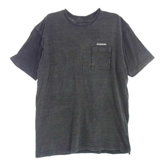 NEIGHBORHOOD ネイバーフッド 20SS 201UWNH-CSM02S ID-P/C-CREW.SS ロゴ刺繍 クルーネック ポケット付き 半袖 Tシャツ ダークグレー系 XL【中古】