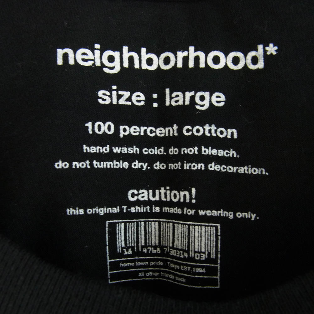NEIGHBORHOOD ネイバーフッド 伊勢丹新宿ポップアップ限定 NO CLASS/C-TEE.SS  クルーネック 半袖 Tシャツ ブラック系 L【中古】