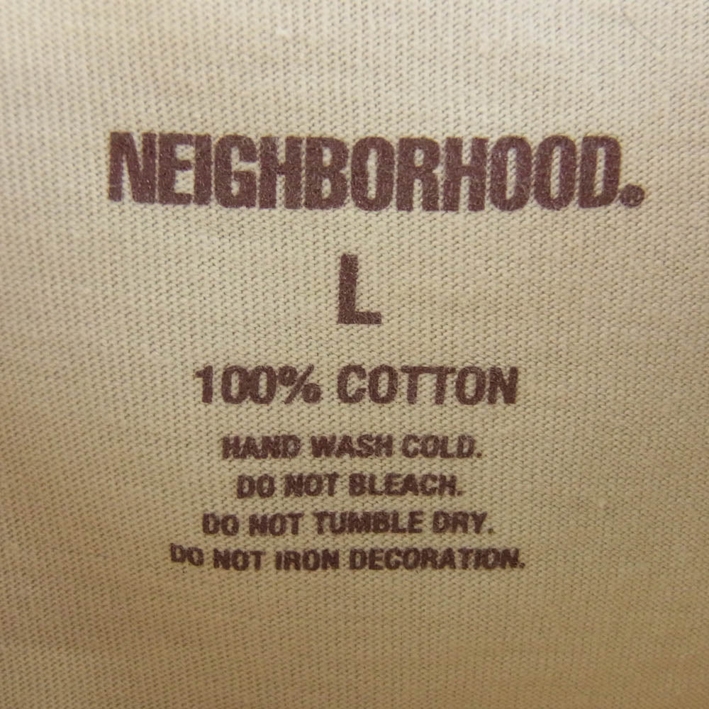 NEIGHBORHOOD ネイバーフッド NH-3 / C-TEE . SS フロントプリント バックロゴ クルーネック 半袖 Tシャツ ベージュ系 L【中古】