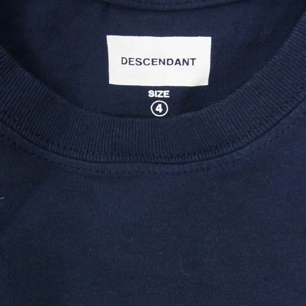 DESCENDANT ディセンダント 20SS 201NTDS-CSM02S CORAL SS TEE コーラル ロゴプリント クルーネック 半袖 Tシャツ ネイビー系 4【中古】