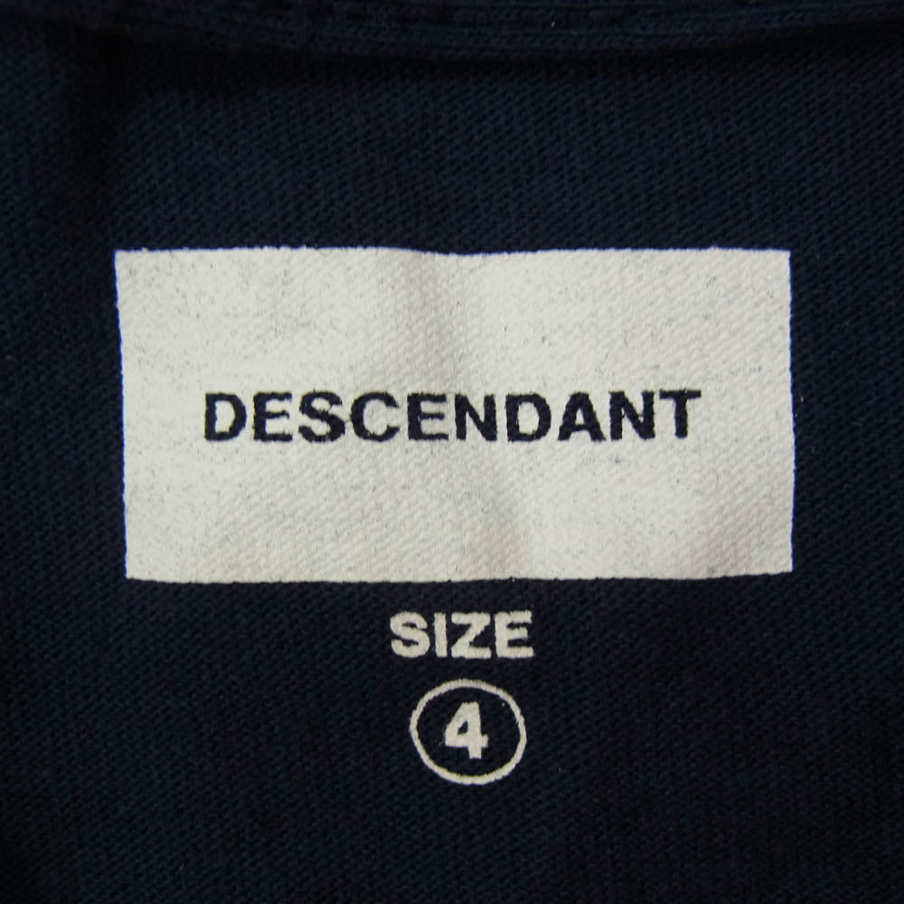 DESCENDANT ディセンダント 20SS 201NTDS-CSM02S CORAL SS TEE コーラル ロゴプリント クルーネック 半袖 Tシャツ ネイビー系 4【中古】