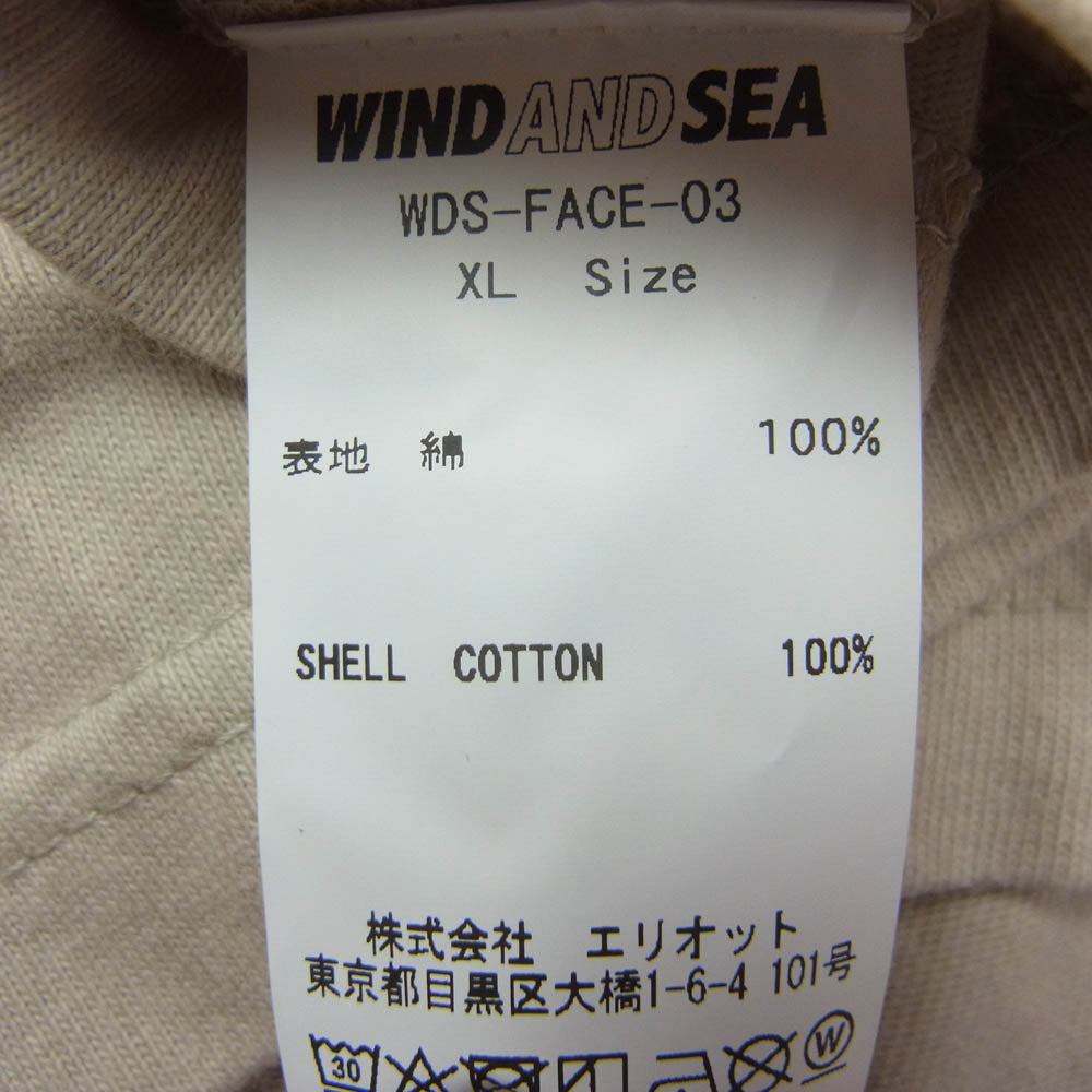 WIND AND SEA ウィンダンシー 21SS WDS-FACE-03 × FACETASM ファセッタズム ロゴプリント Tシャツ ベージュ系 XL【中古】