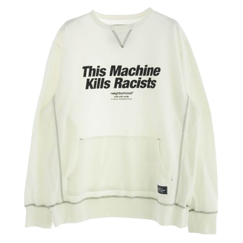 NEIGHBORHOOD ネイバーフッド 18AW 182UWNH-CSM02 B.C./EC-CREW クルーネック スウェット トレーナー ホワイト系 XL【中古】