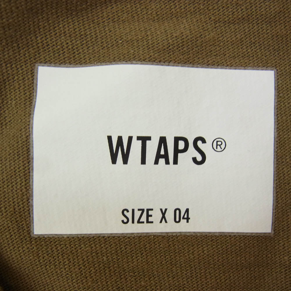 WTAPS ダブルタップス 21SS 211ATDT-CSM13 FLAT 02 CREW NECK Olive フラット クルーネック 半袖 Tシャツ カーキ系 X04【中古】