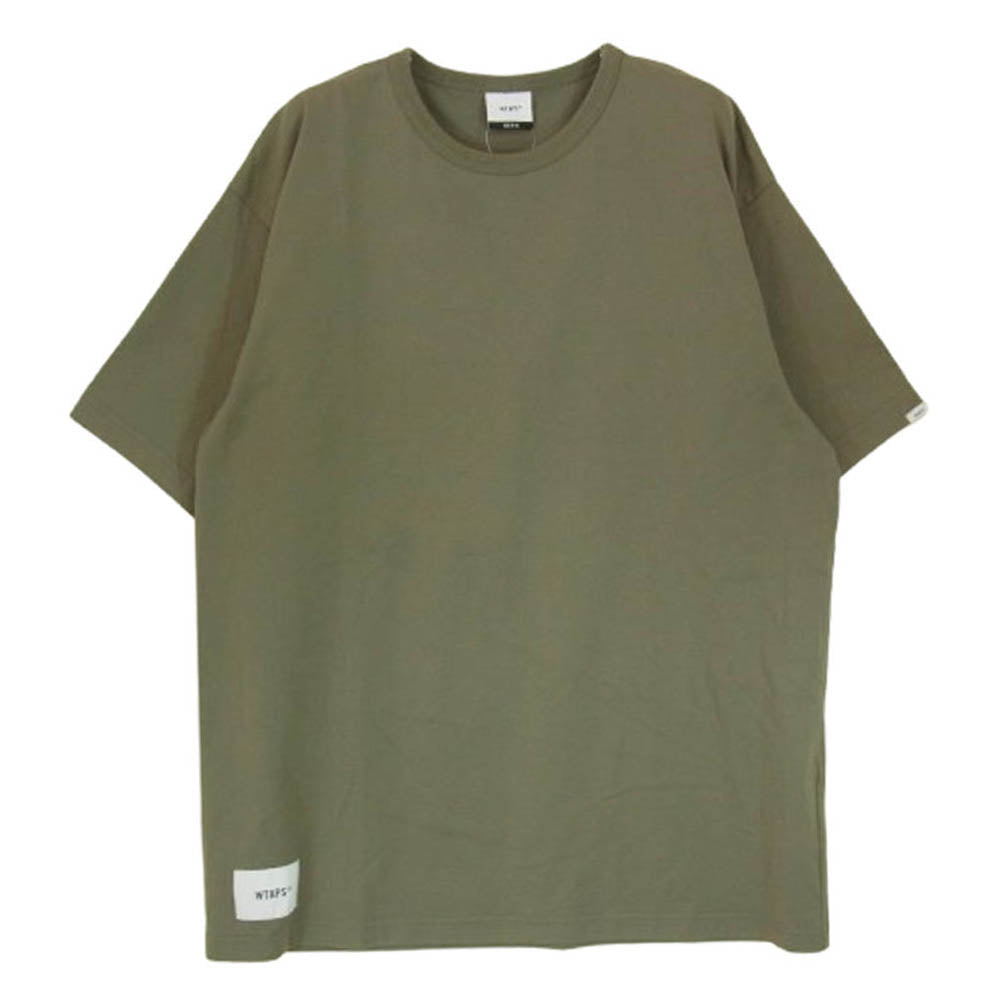WTAPS ダブルタップス 20SS 201ATDT-CSM22 ACADEMY SS / TEE. COPO アカデミー バックロゴプリント クルーネック 半袖 Tシャツ カーキ系 X02【中古】