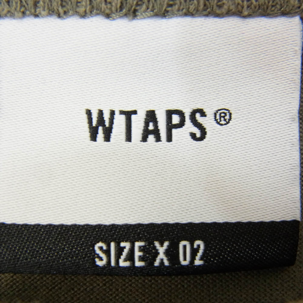 WTAPS ダブルタップス 20SS 201ATDT-CSM22 ACADEMY SS / TEE. COPO アカデミー バックロゴプリント クルーネック 半袖 Tシャツ カーキ系 X02【中古】