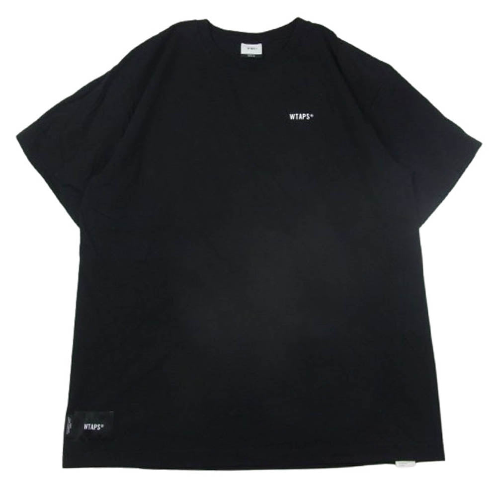 WTAPS ダブルタップス 胸ロゴ バックロゴプリント クルーネック 半袖 Tシャツ ブラック系 02【中古】