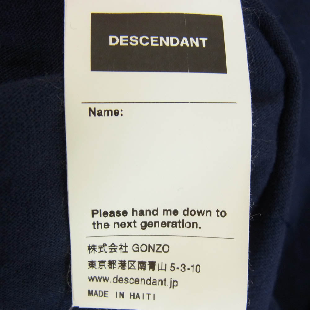 DESCENDANT ディセンダント VORTEX SS TEE ボルテックス クルーネック 半袖 Tシャツ ネイビー系 4【中古】