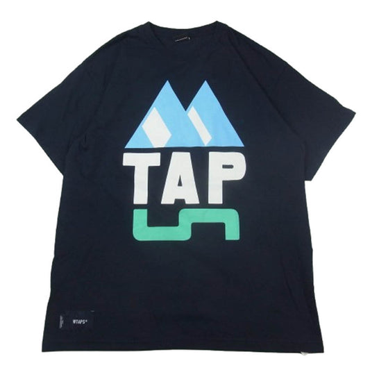 WTAPS ダブルタップス 23SS THAW SS COTTON TAP マウンテン クルーネック 半袖 Tシャツ ネイビー系 02【中古】