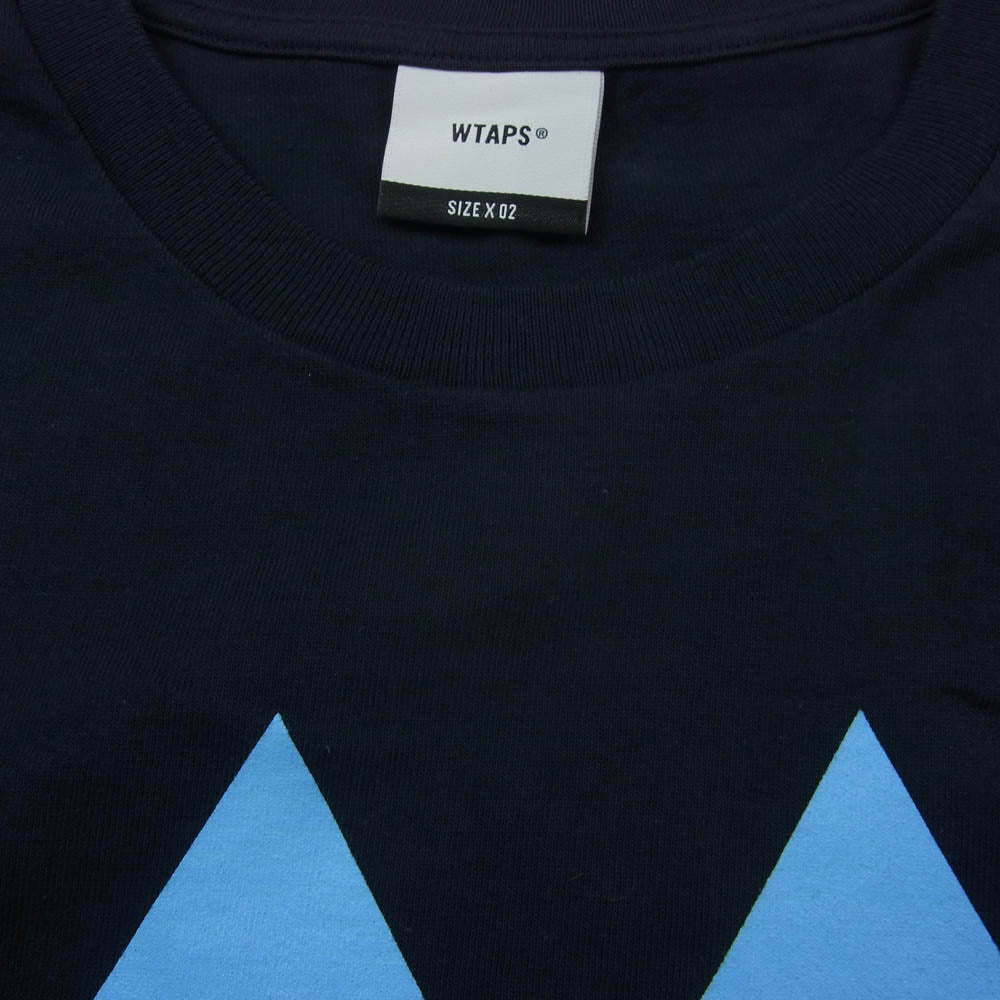 WTAPS ダブルタップス 23SS THAW SS COTTON TAP マウンテン クルーネック 半袖 Tシャツ ネイビー系 02【中古】
