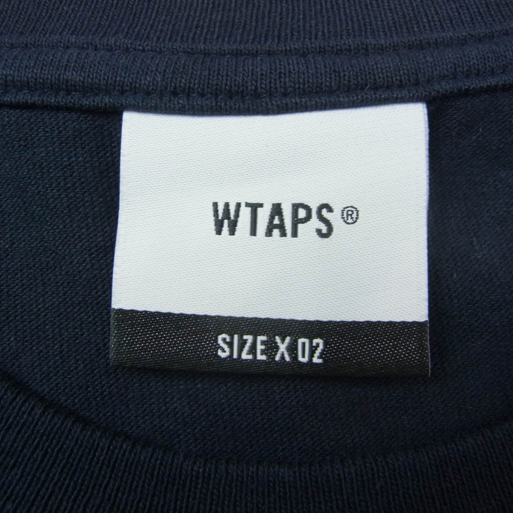 WTAPS ダブルタップス 23SS THAW SS COTTON TAP マウンテン クルーネック 半袖 Tシャツ ネイビー系 02【中古】