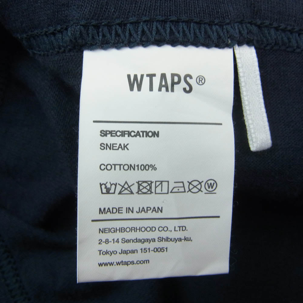 WTAPS ダブルタップス 23SS THAW SS COTTON TAP マウンテン クルーネック 半袖 Tシャツ ネイビー系 02【中古】