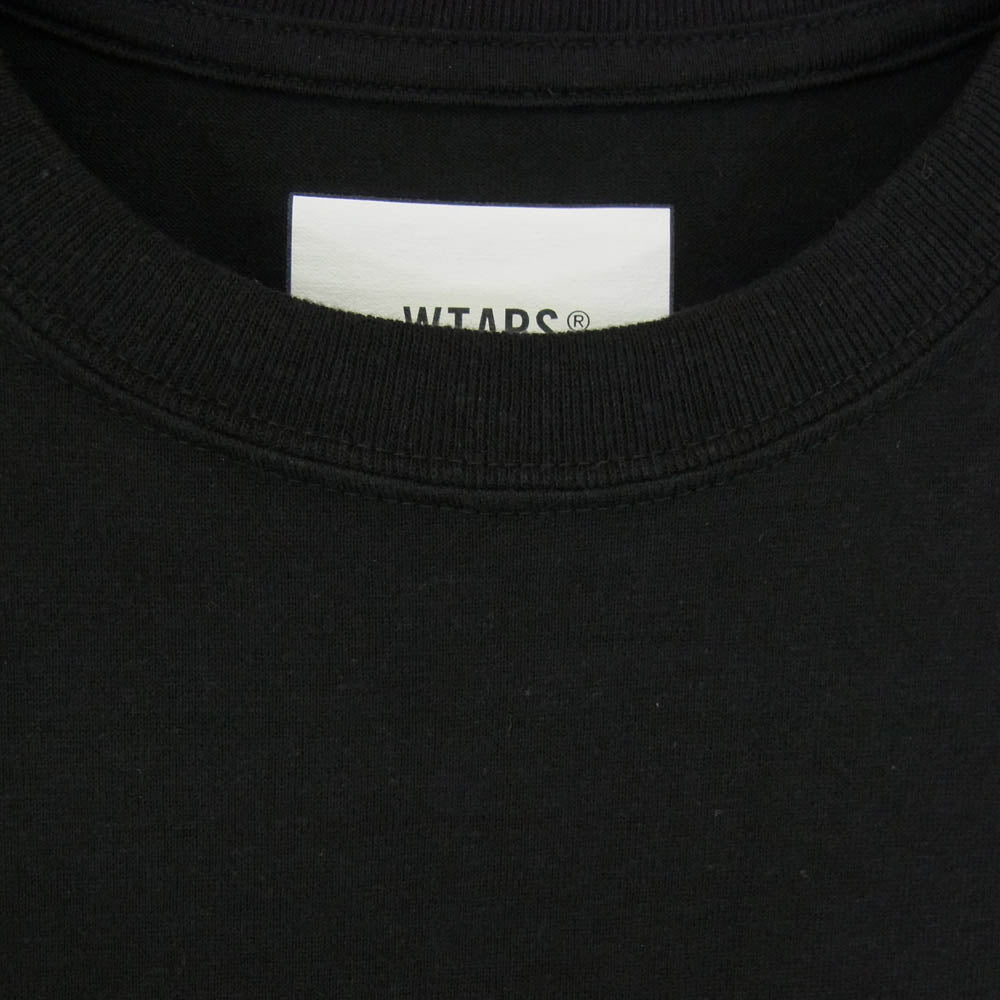 WTAPS ダブルタップス 23SS 231ATDT-CSM02S TERRITORY / SS / CTPL. DOT SIGHT テリトリー ポケットロゴ クルーネック 半袖 Tシャツ ブラック系 X04【中古】