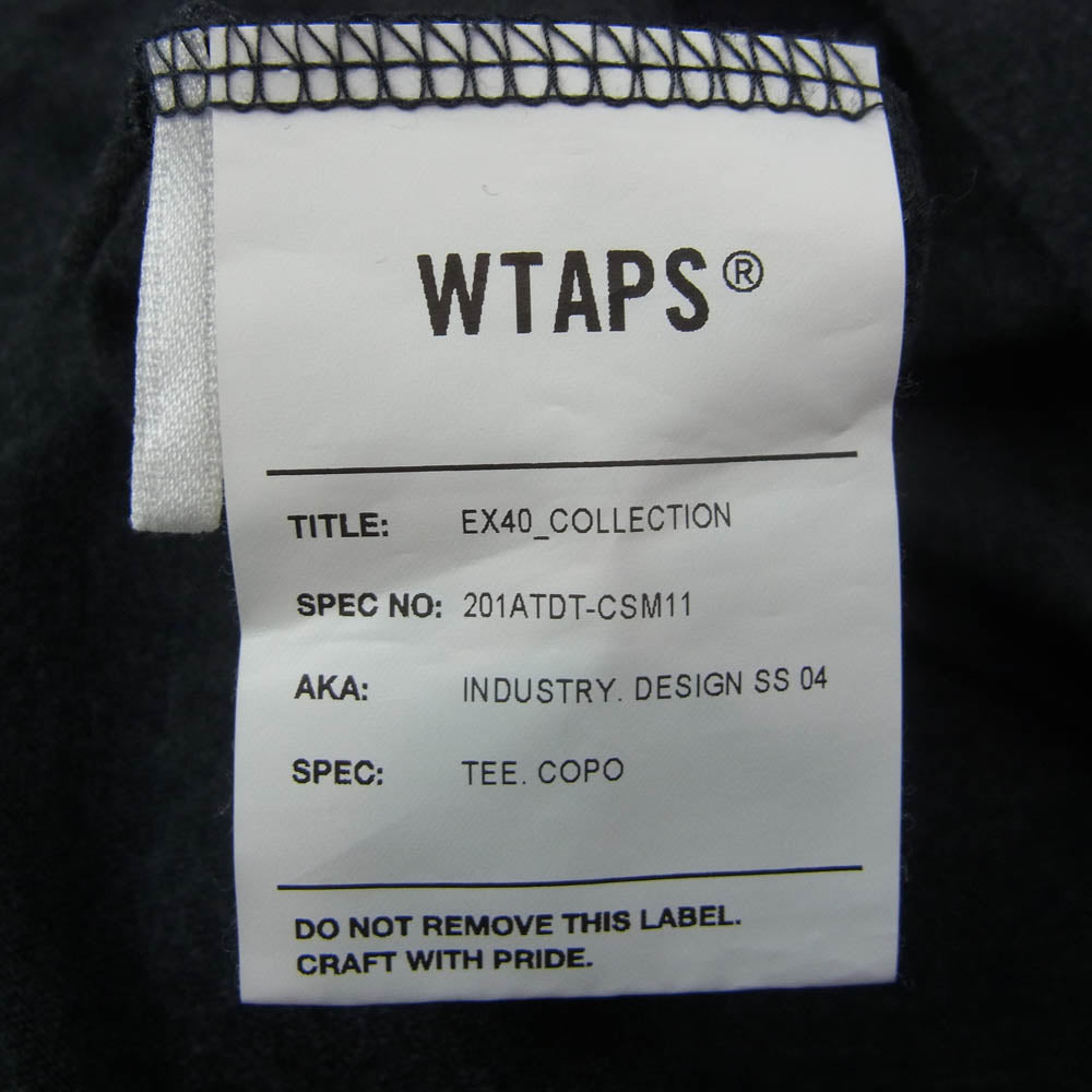 WTAPS ダブルタップス 20SS 201ATDT-CSM11 INDUSTRY DESIGN SS 04 TEE COPO インダストリー プリント クルーネック 半袖 Tシャツ チャコール系 03【中古】