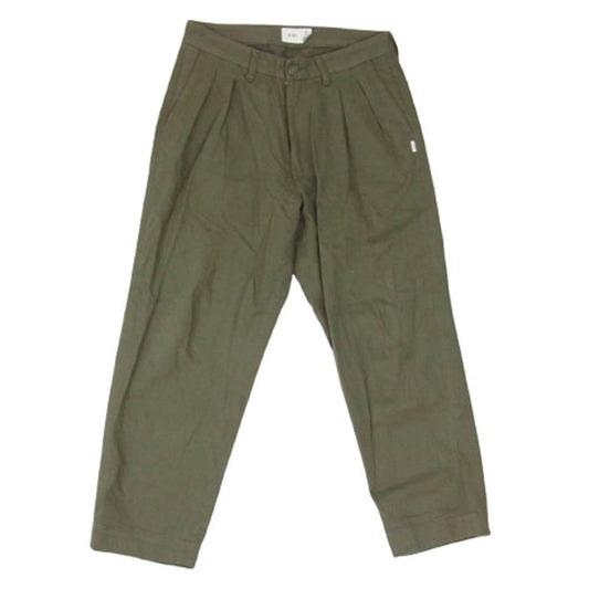 WTAPS ダブルタップス 21AW 212TQDT-PTM01 TUCK 01 タック TROUSERS COTTON FLANNEL タック トラウザーズ コットンフランネル パンツ カーキ系 X01【中古】