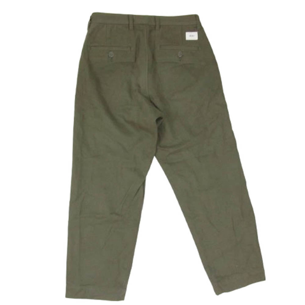 WTAPS ダブルタップス 21AW 212TQDT-PTM01 TUCK 01 タック TROUSERS COTTON FLANNEL タック トラウザーズ コットンフランネル パンツ カーキ系 X01【中古】