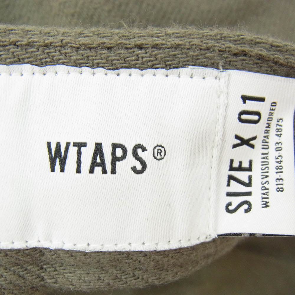 WTAPS ダブルタップス 21AW 212TQDT-PTM01 TUCK 01 タック TROUSERS COTTON FLANNEL タック トラウザーズ コットンフランネル パンツ カーキ系 X01【中古】