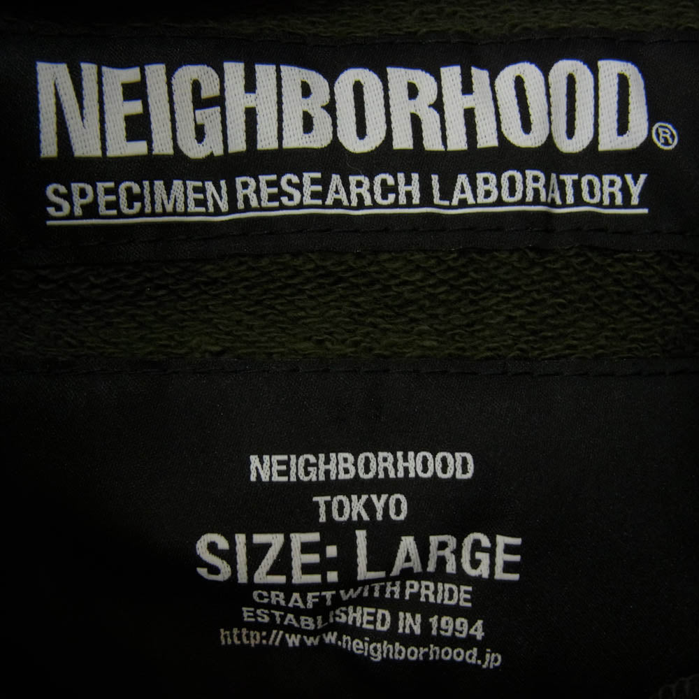NEIGHBORHOOD ネイバーフッド 19AW 192FPNH-CSM10 SRL.BIO/C-HOODED.LS バイオ プリント プルオーバ― パーカー フーディー カーキ系 L【中古】
