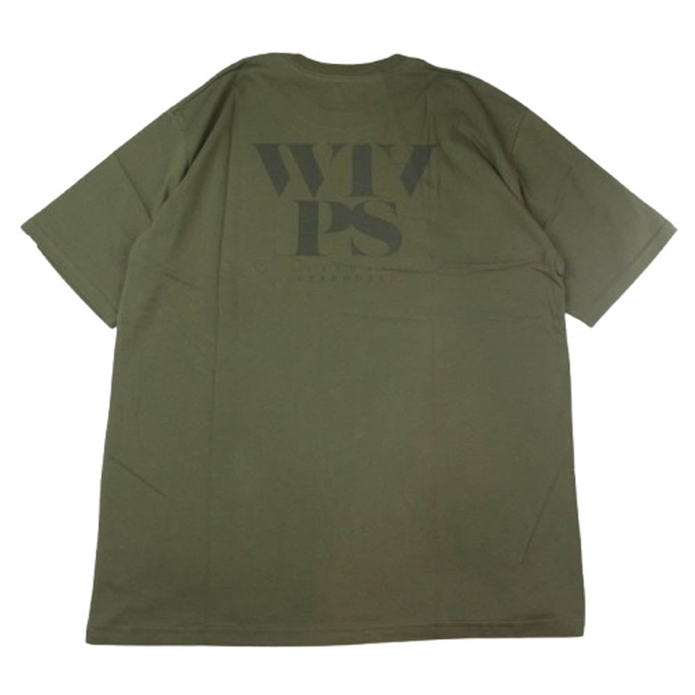 WTAPS ダブルタップス 21SS 211PCDT-ST04S EX.42 WRANGLE スポットリリース スクリーンプリント クルーネック 半袖 Tシャツ カーキ系 04【極上美品】【中古】