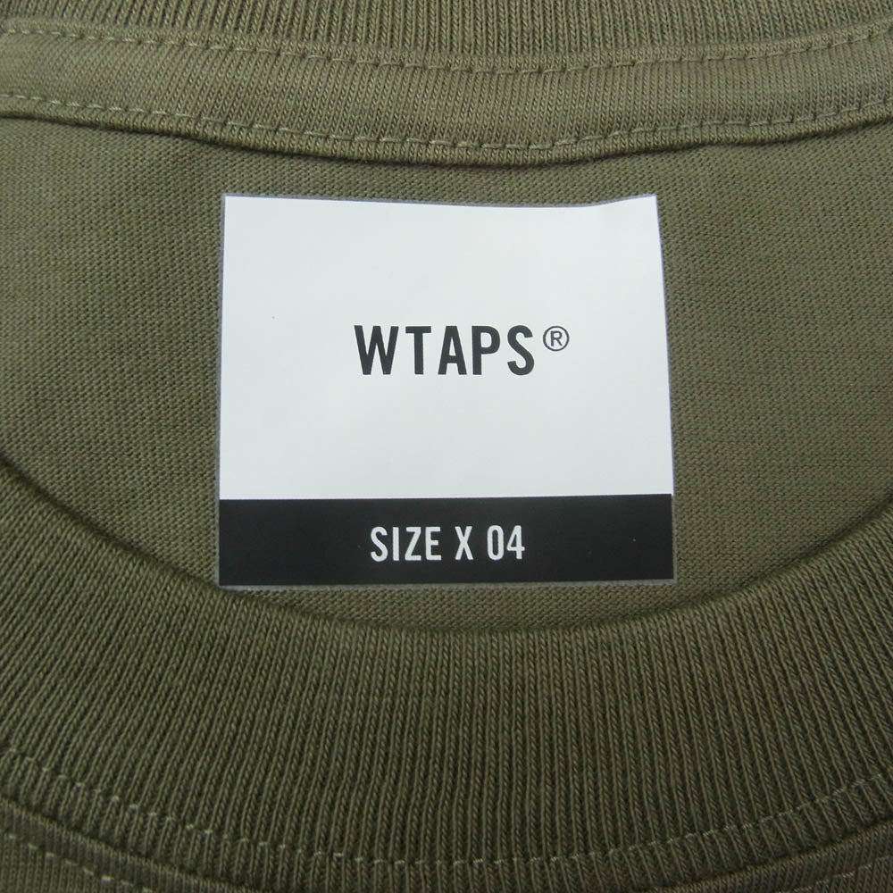 WTAPS ダブルタップス 21SS 211PCDT-ST04S EX.42 WRANGLE スポットリリース スクリーンプリント クルーネック 半袖 Tシャツ カーキ系 04【極上美品】【中古】