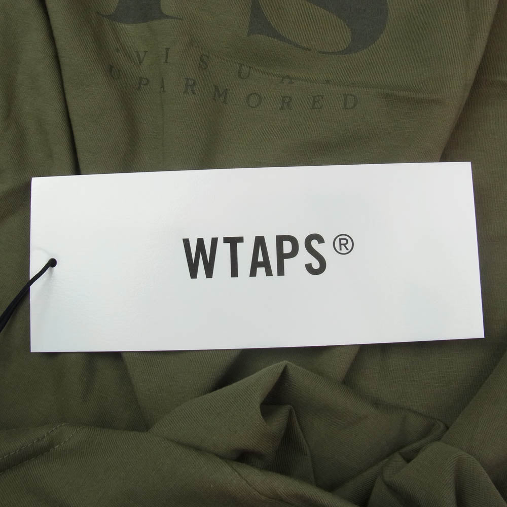 WTAPS ダブルタップス 21SS 211PCDT-ST04S EX.42 WRANGLE スポットリリース スクリーンプリント クルーネック 半袖 Tシャツ カーキ系 04【極上美品】【中古】