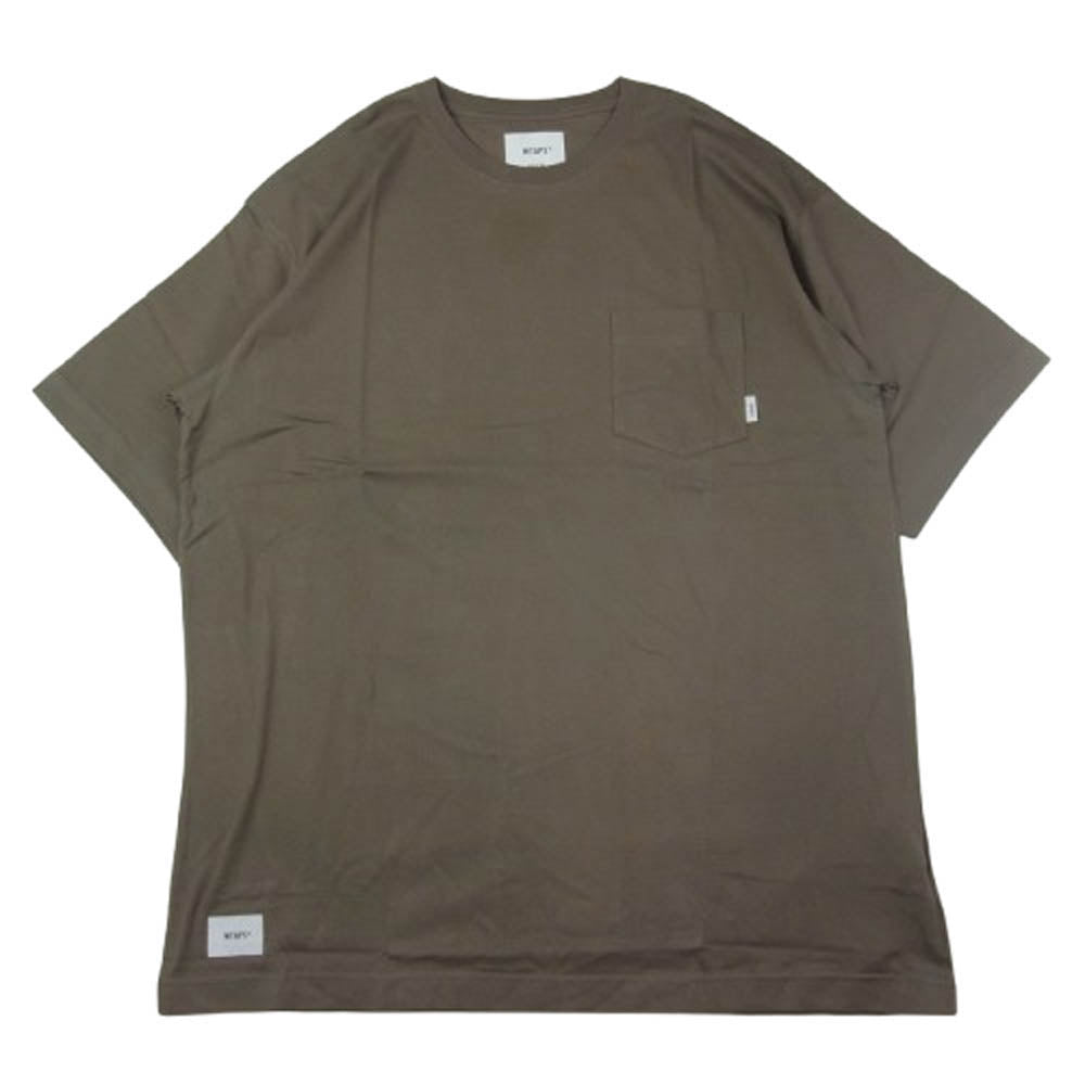 WTAPS ダブルタップス 21SS 211ATDT-CSM03 BLANK SS COTTON ブランク コットン クルーネック 半袖 Tシャツ カーキ系 03【極上美品】【中古】