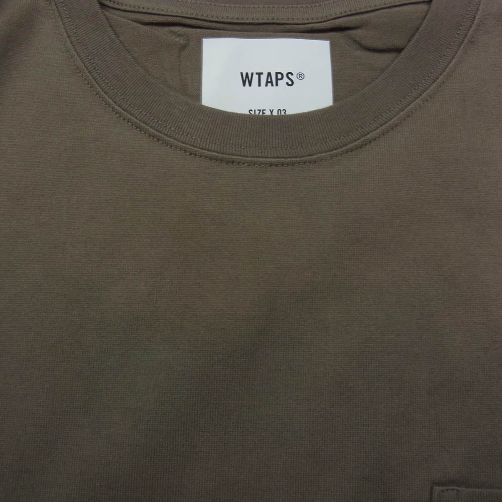 WTAPS ダブルタップス 21SS 211ATDT-CSM03 BLANK SS COTTON ブランク コットン クルーネック 半袖 Tシャツ カーキ系 03【極上美品】【中古】