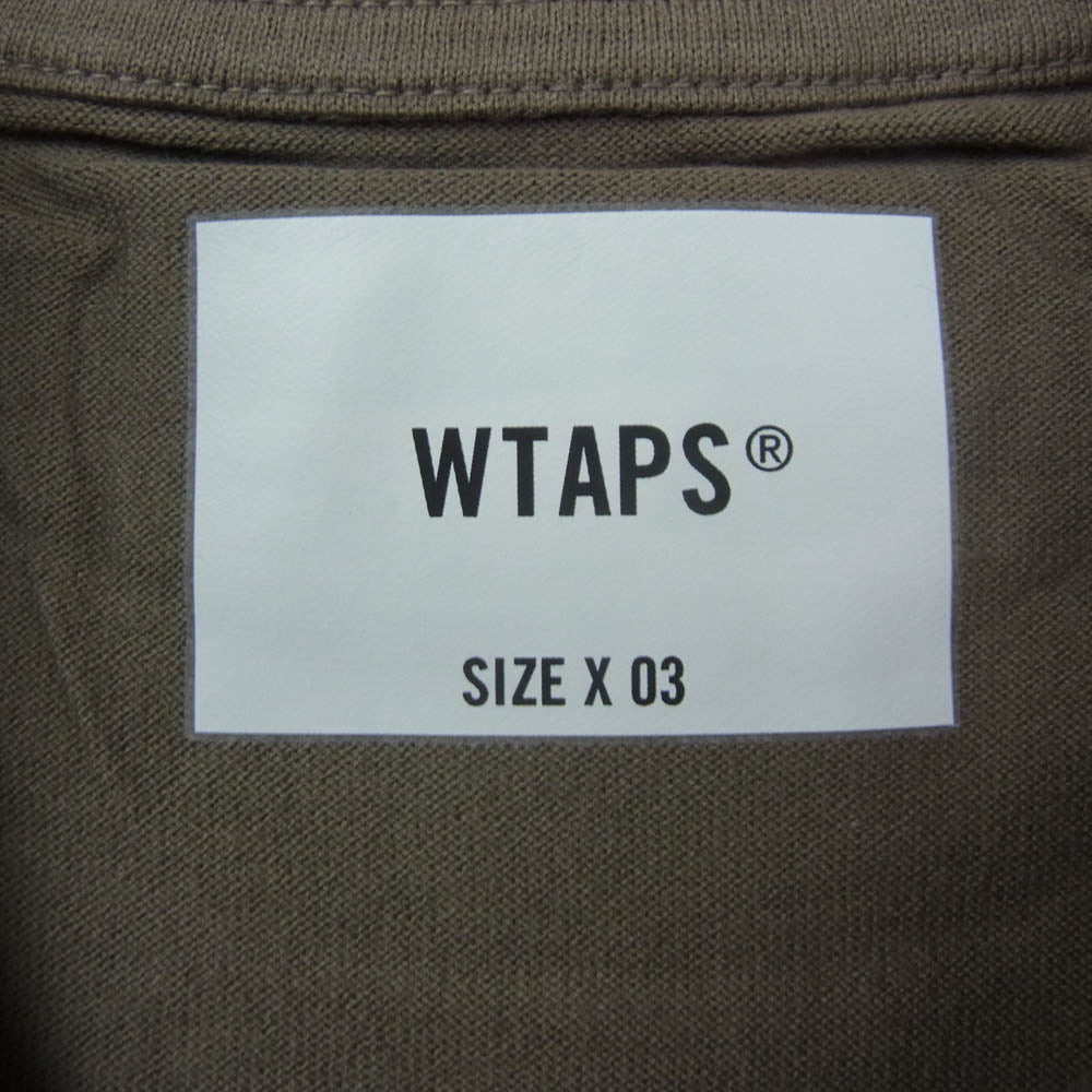 WTAPS ダブルタップス 21SS 211ATDT-CSM03 BLANK SS COTTON ブランク コットン クルーネック 半袖 Tシャツ カーキ系 03【極上美品】【中古】