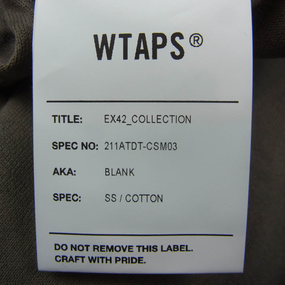 WTAPS ダブルタップス 21SS 211ATDT-CSM03 BLANK SS COTTON ブランク コットン クルーネック 半袖 Tシャツ カーキ系 03【極上美品】【中古】