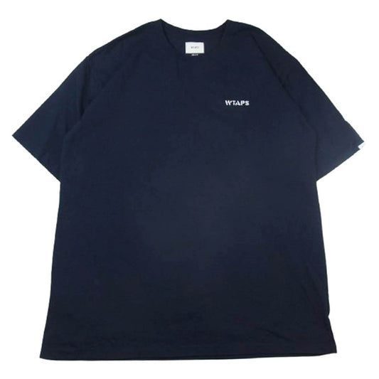 WTAPS ダブルタップス 20AW BOB TEE ボブ 胸ロゴ バックロゴ プリント クルーネック 半袖 Tシャツ ネイビー系 05【中古】