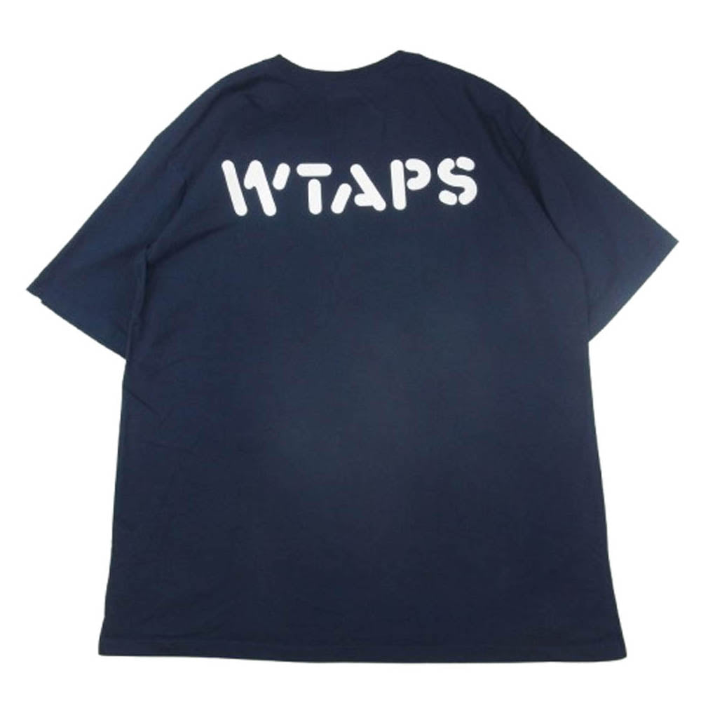 WTAPS ダブルタップス 20AW BOB TEE ボブ 胸ロゴ バックロゴ プリント クルーネック 半袖 Tシャツ ネイビー系 05【中古】