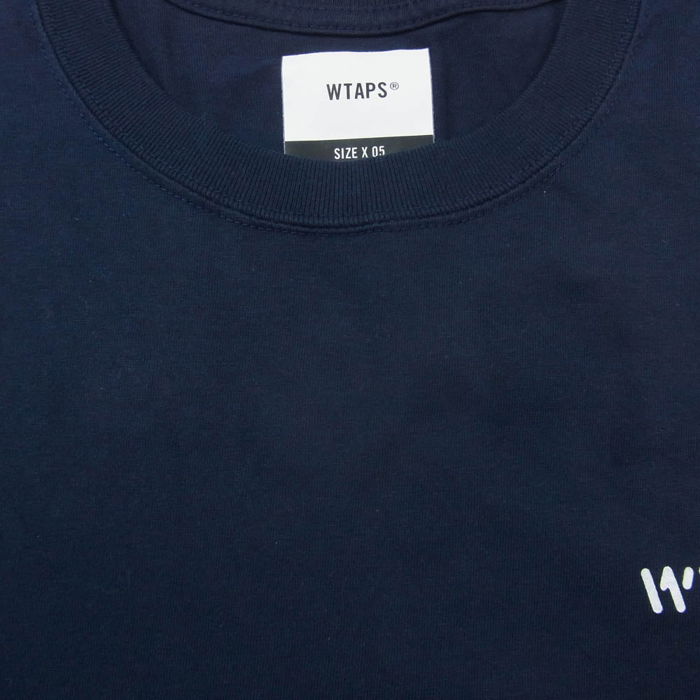 WTAPS ダブルタップス 20AW BOB TEE ボブ 胸ロゴ バックロゴ プリント クルーネック 半袖 Tシャツ ネイビー系 05【中古】