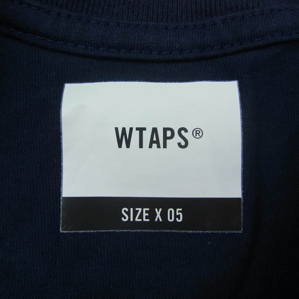 WTAPS ダブルタップス 20AW BOB TEE ボブ 胸ロゴ バックロゴ プリント クルーネック 半袖 Tシャツ ネイビー系 05【中古】
