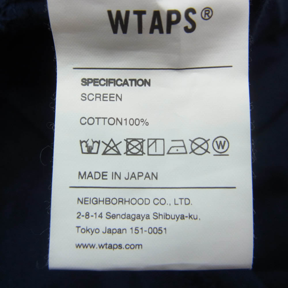 WTAPS ダブルタップス 20AW BOB TEE ボブ 胸ロゴ バックロゴ プリント クルーネック 半袖 Tシャツ ネイビー系 05【中古】