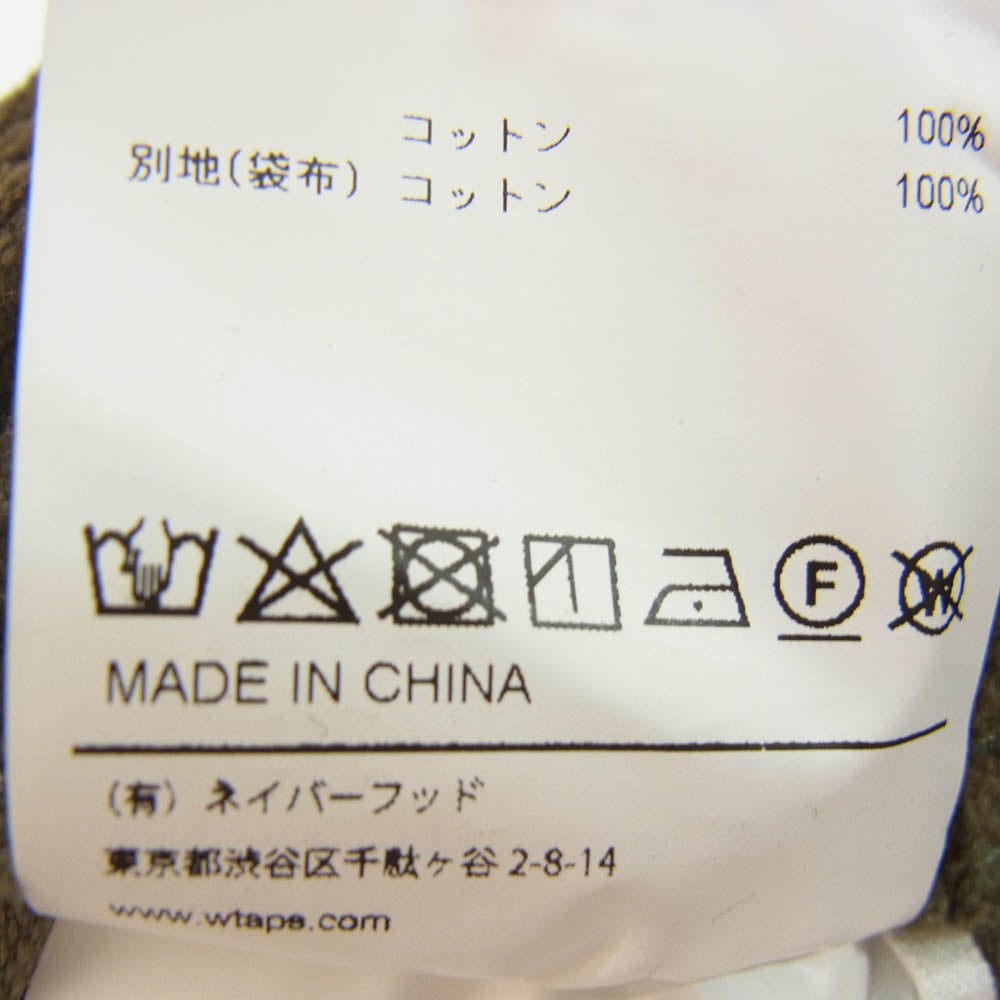 WTAPS ダブルタップス 20AW 202BRDT-PTM04 CHEF TROUSERS COTTON CORDUROY シェフ トラウザー コーデュロイ パンツ カーキ系 X01【中古】