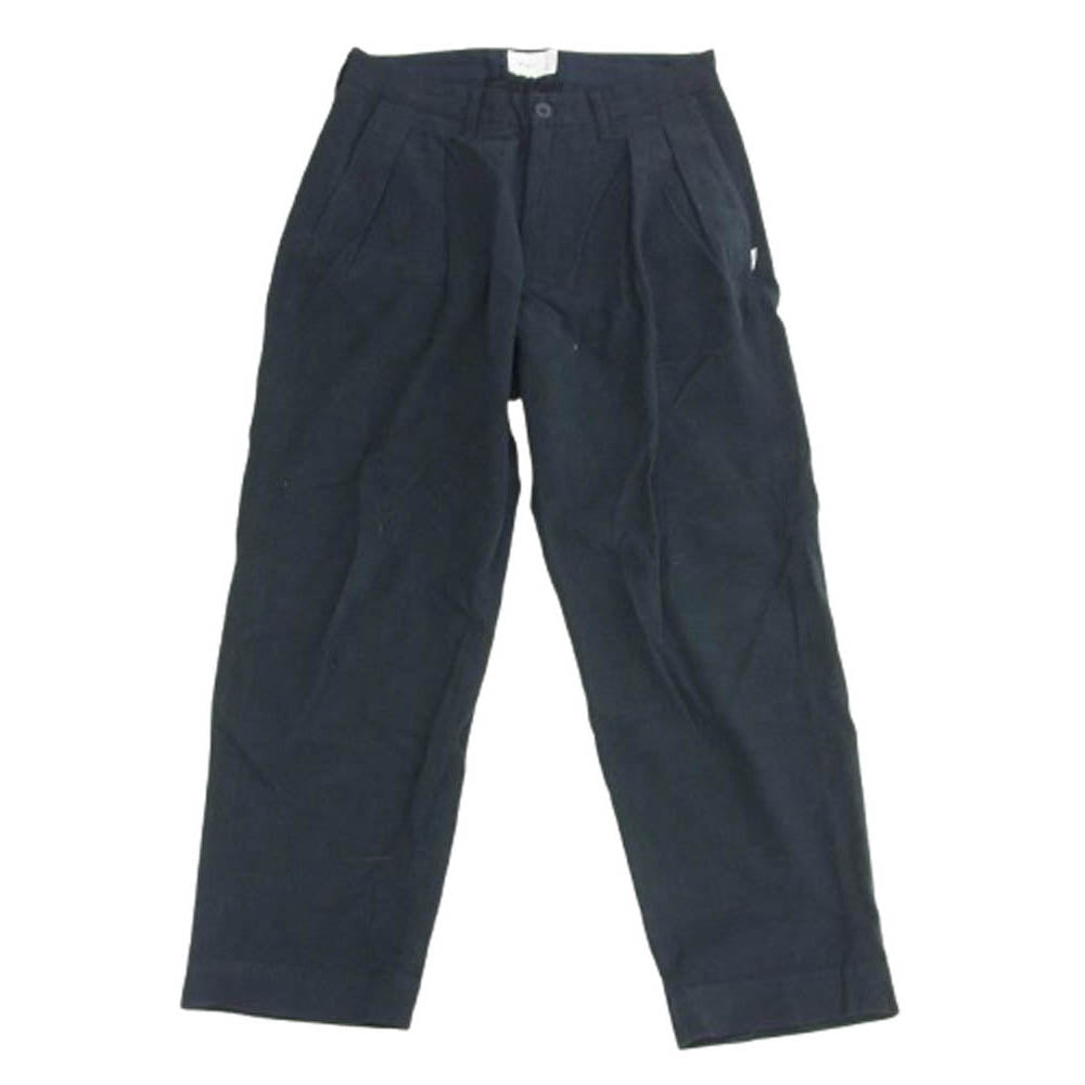 WTAPS ダブルタップス 20AW 202WVDT-PTM03 TUCK TROUSERS COTTON FLANNEL コットンフランネル タック トラウザー パンツ ネイビー系 X 01【中古】