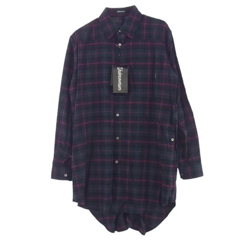 UNDERCOVER アンダーカバー 22SS UI2B4402 コットン CK後パッカリング ロング シャツ グリーン系 2【中古】