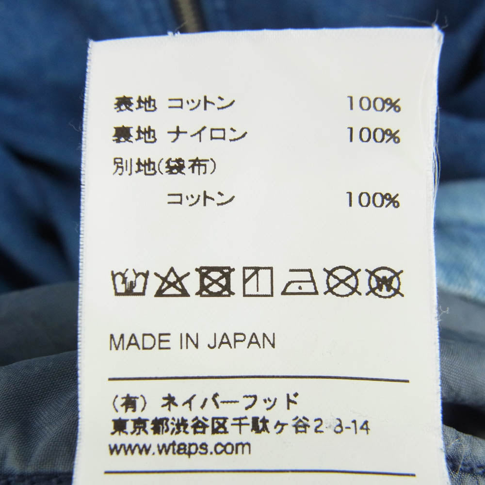 WTAPS ダブルタップス 19SS 191WVDT-JKM01 ACE JACKET INDIGO エース デニムジャケット インディゴブルー系 4【中古】