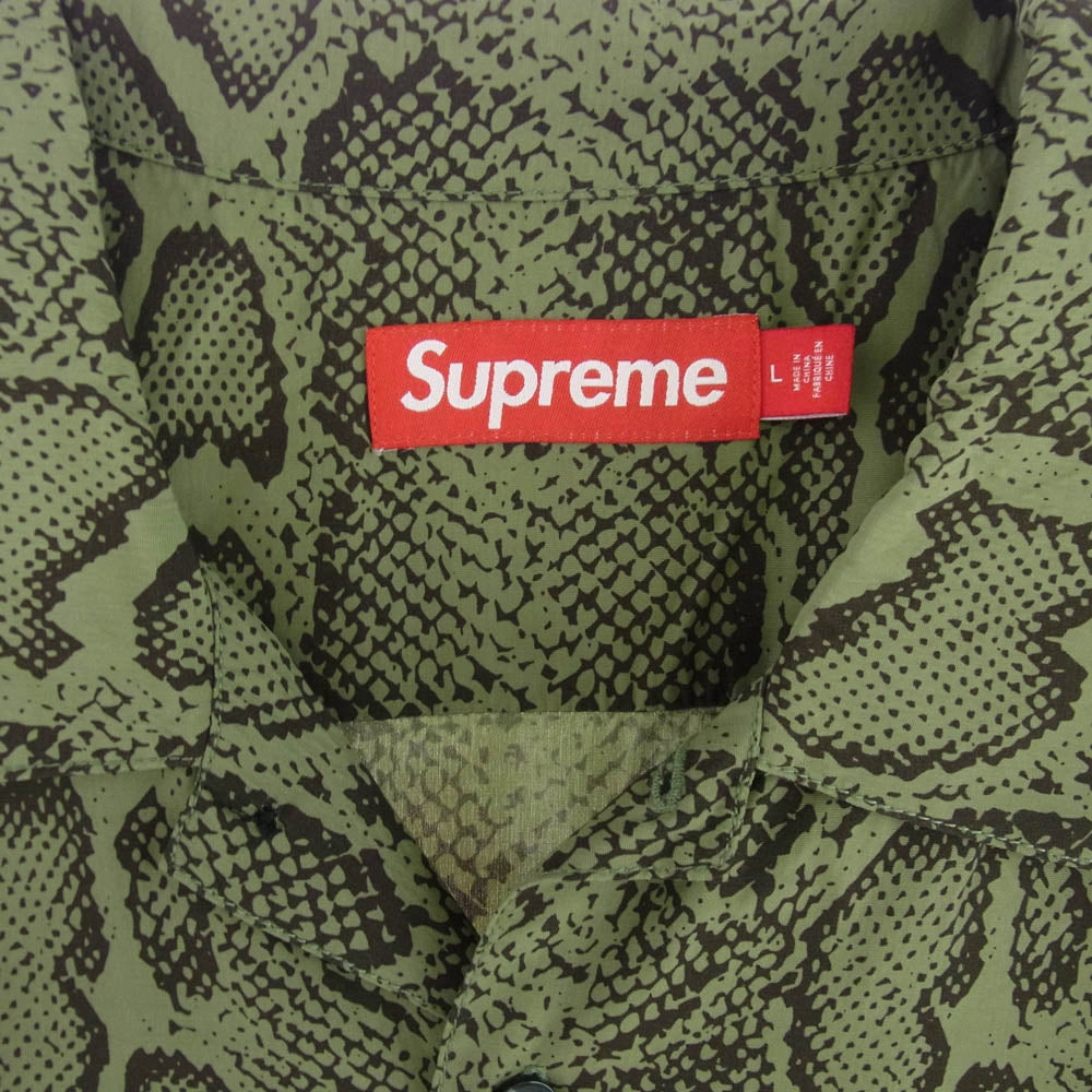 Supreme シュプリーム 24SS Snake SS Shirt スネーク 半袖 Tシャツ グリーン系 L【新古品】【未使用】【中古】